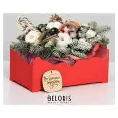 Ящик для декора МДФ 24*14*9,5 см "Все желания сбудутся", красный