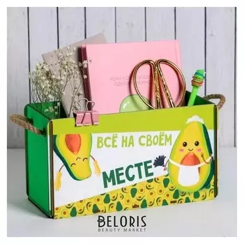 Ящик для хранения с верёвкой "Всё на месте", 250 х 135 х 120 мм