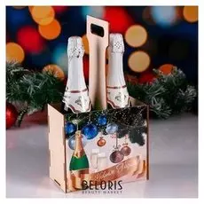 Ящик под шампанское "С новым годом!" шампанское, новогодние шары