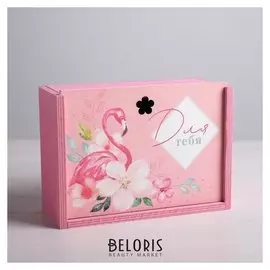 Ящик подарочный деревянный «Фламинго», 20 × 14 × 8 см