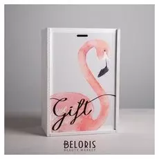 Ящик подарочный деревянный «Фламинго», 20 × 30 × 12 см