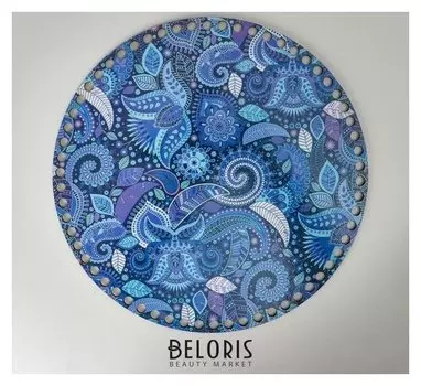 Заготовка для вязания "Круг ночь морского дна", донышко двп, размер 30 см