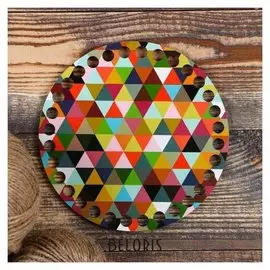 Заготовка для вязания "Круг треугольное поле", донышко фанера, размер 15 см