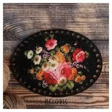 Заготовка для вязания "Овал параллельный жостовская роспись №1" размер 20×15 см