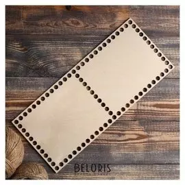 Заготовка для вязания "Прямоугольник, перфорация", донышко фанера 3 мм, 35×15 см, D=8мм