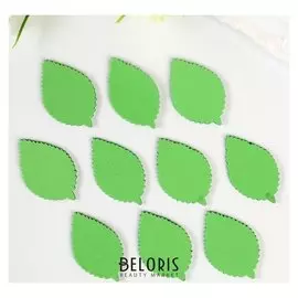 Заготовка из фоамирана "Лист пильчатый" (Набор 10 шт) 5х3см зелёный