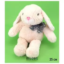 Зайка с ленточкой, 25 см