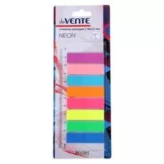 Закладки с клеевым краем пластиковые 12 х 45 мм, 8 цветов х 25 листов, Attomex Neon