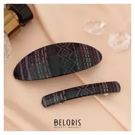 Заколка-автомат для волос "Кантри" (Набор 2 шт) 9 см и 7,5 см