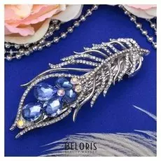 Заколка-автомат "Перо павлина"