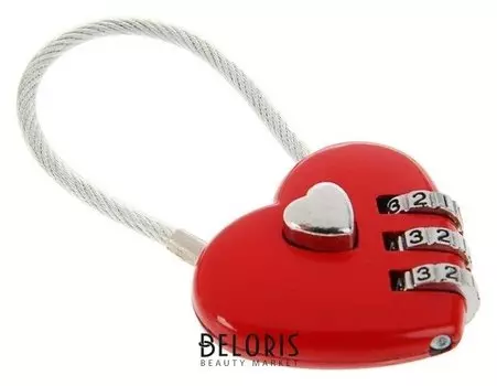 Замок навесной кодовый, "Сердце", красный