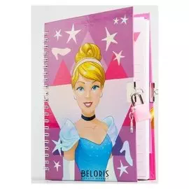 Записная книжка на замочке А5 "Золушка", принцессы