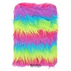 Записная книжка подарочная формат А5 80 листов, линия, радуга мех