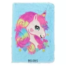 Записная книжка подарочная формат А5 80 листов, линия, единорог мех