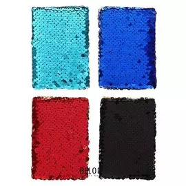 Записная книжка подарочная формат А7 80 листов линия пайетки двухцветная