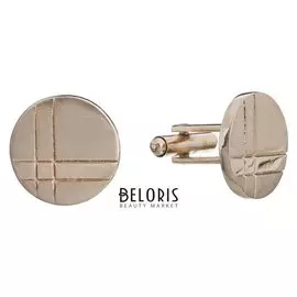 Запонки стальные "Классика" круг, две полосы, цвет золото