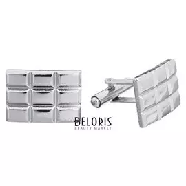 Запонки стальные "Прямоугольник" плитка, цвет серебро