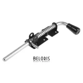 Засов с пружиной 300 мм, с проушиной, цвет черный