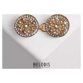 Зажим для кардигана "Карусель", цвет белый в золоте