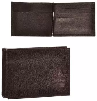 Зажим для купюр Befler "Грейд", натуральная кожа, тиснение, 120х86 мм, коричневый