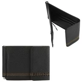 Зажим для купюр Fabula "Brooklyn", натуральная кожа, контрастная отстрочка, 86х126 мм, черный, Z.12.br