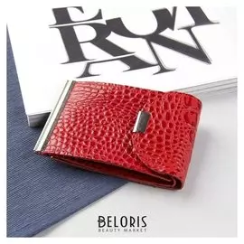 Зажим для купюр, отдел для монет, цвет красный