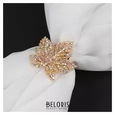 Зажим для платка "Лист", цвет радужный в золоте