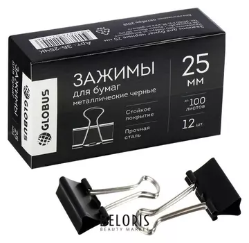 Зажимы для бумаг 25 мм, чёрные