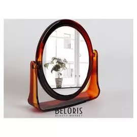 Зеркало настольное, двустороннее, с увеличением, зеркальная поверхность 9,5 × 12 см, цвет «Янтарный»