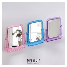 Зеркало настольное, двустороннее, с увеличением, зеркальная поверхность 9,5 × 12 см