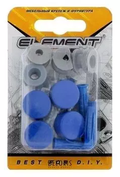 Зеркалодержатель D=17 мм, мет+пласт.№14, синий, 4 шт.
