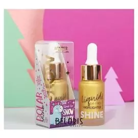 Жидкий хайлайтер для лица и тела Snow Party, оттенок №3, чистое золото, 20 мл