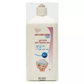 Жидкое мыло с антибактериальным эффектом абсолюсейф беби +шампунь+пена 1л с дозатором