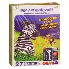 Живые карточки 4D «Учи английский!», 27 карточек