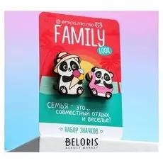 Значки для мамы и ребёнка Панды