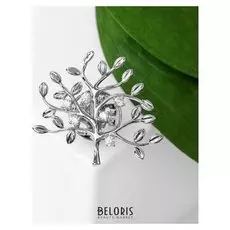 Значок "Деревце", цвет белый в серебре