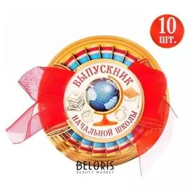 Значок с бантом "Выпускник начальной школы" 10 шт.