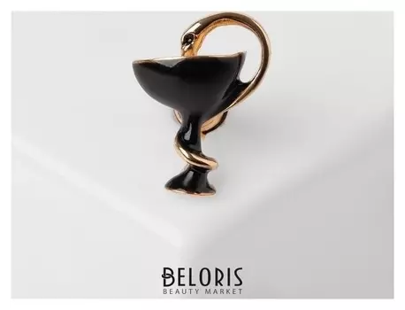 Значок "Змея в геральдике", цвет чёрный в золоте