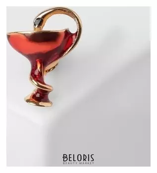 Значок "Змея в геральдике", цвет красный в золоте