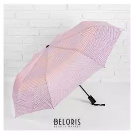 Зонт полуавтоматический «Звезда», 3 сложения, 8 спиц, R = 50 см, цвет розовый