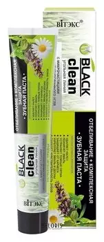 Зубная паста отбеливание+комплексная защита с микрочастицами черного активированного угля и лечебными травами