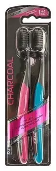 Зубная щётка D.i.e.s Charcoal, средней жёсткости, 1+1 шт.