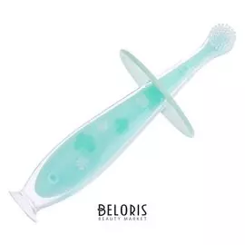 Зубная щётка детская силиконовая, на присоске, с ограничителем