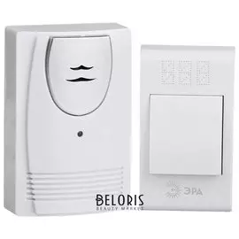 Звонок беспроводной "ЭРА С61", 32 мелодии, подсветка динамика, до 100 м, IP20, белый