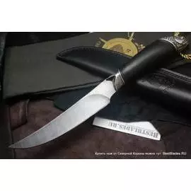 Авторский нож Амур (дамаск, черное дерево)