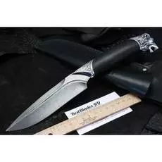 Авторский нож Лев (дамаск, черное дерево)