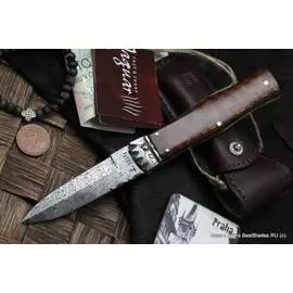 Нож автоматический Mikov Ягуар-1 241 (Нерж.дамаск, дерево)