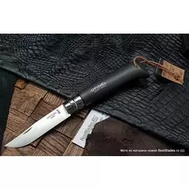 Нож Opinel №8 Trekking, нержавеющая сталь, чёрный