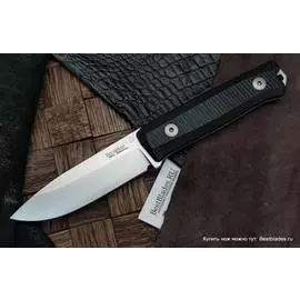Нож с фиксированным клинком Lion Steel Bushcraft-R, сталь Sleipner, рукоять G10 черная