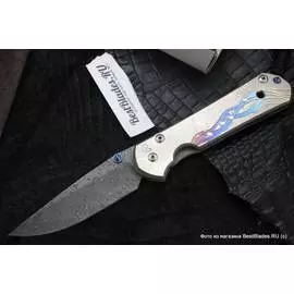 Нож складной Chris Reeve Large Sebenza 21 Unique Seagrass Graphics Raindrop Damascus ChR/SSEDAMSL